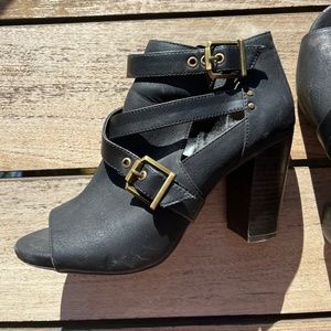 High Heel Ankle Boots with Cut Out